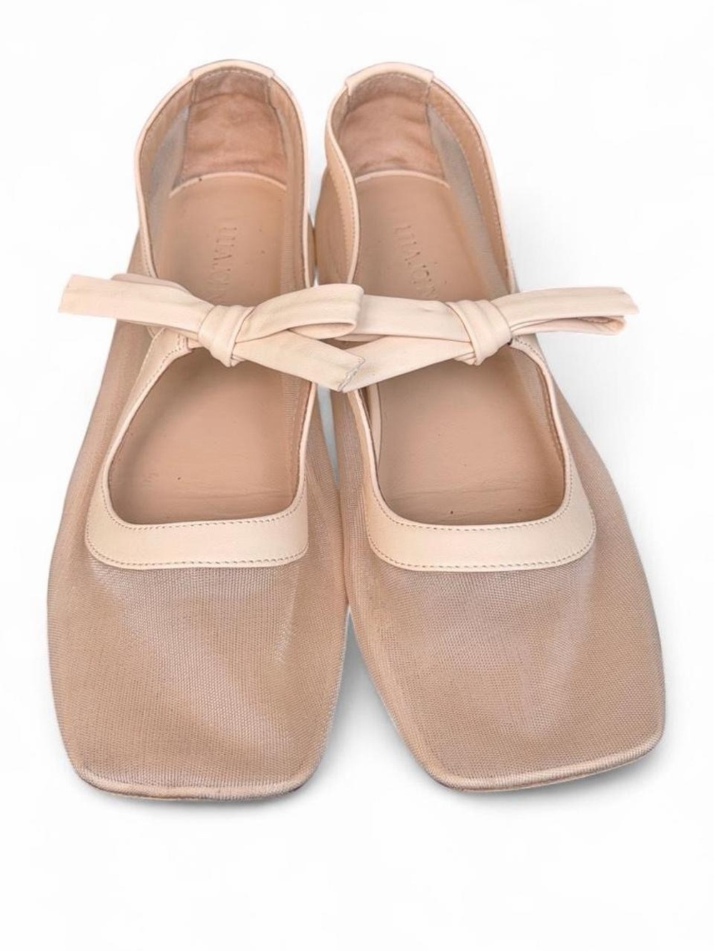 Ulla Johnson Nude Mesh Ballet Flats with Bow EU 38